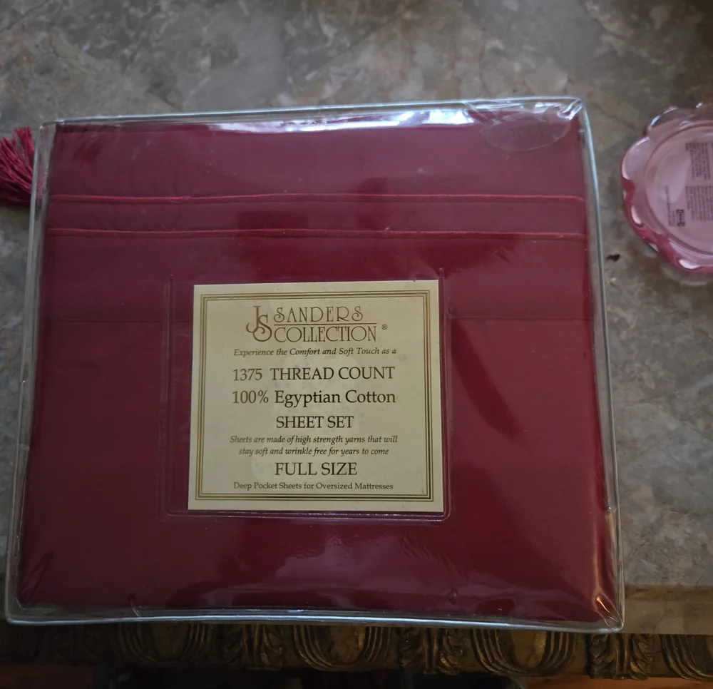 Sanders Collection Full Size Egyptian Cotton Sheet Set - Wine
